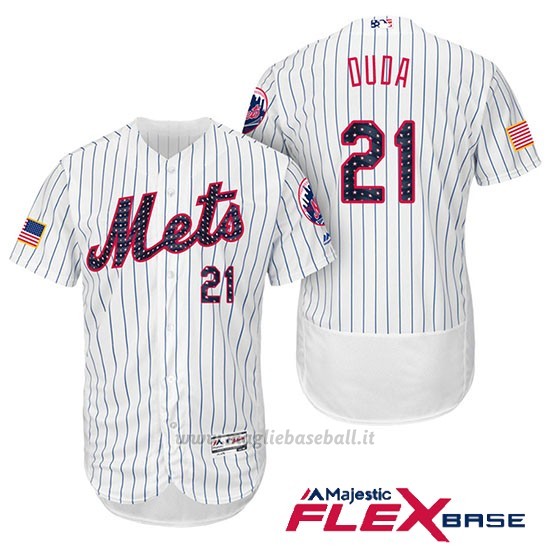 Maglia Baseball Uomo New York Mets 2017 Estrellas y Rayas Lucas Duda Bianco Flex Base